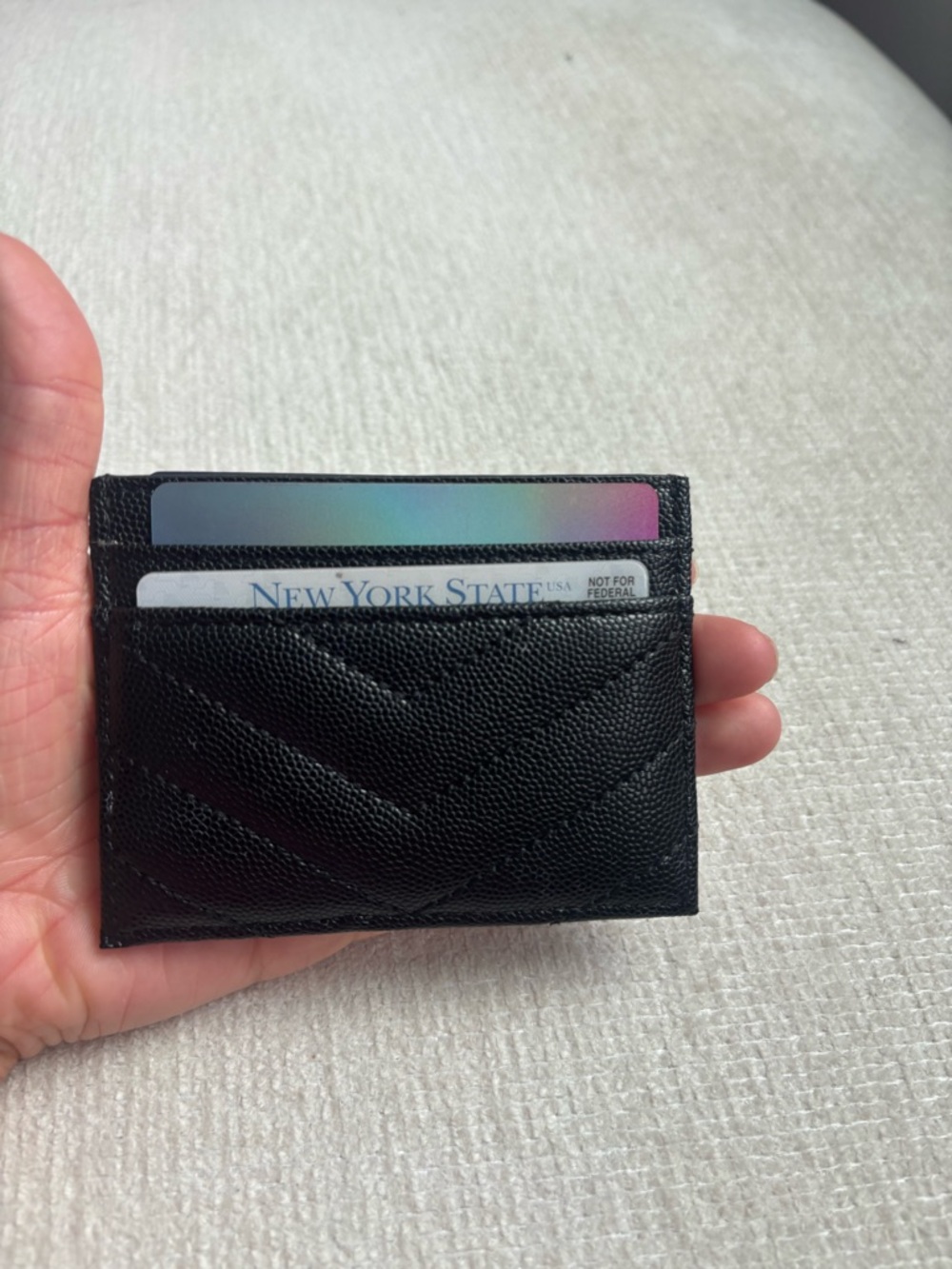 Saint Laurent Black Quilted Leather Card Holder with YSL Monogram - Picture 5 of 5